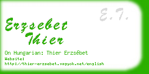 erzsebet thier business card